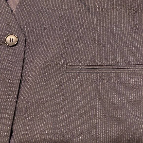 Worthington NWT Women's Navy w Gray Stripe Short Blazer Jacket Business Size XL - Picture 5 of 8
